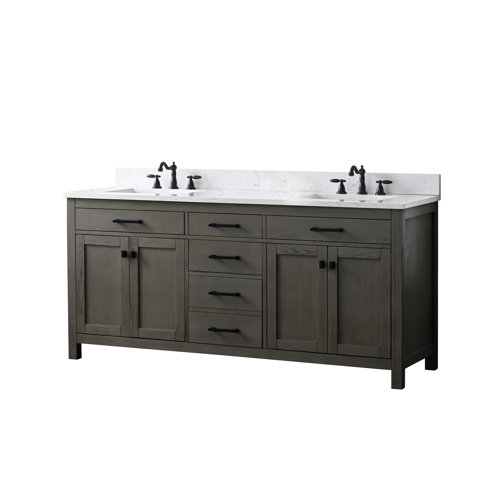 Mercury Row® Atencio 72'' Freestanding Double Bathroom Vanity with